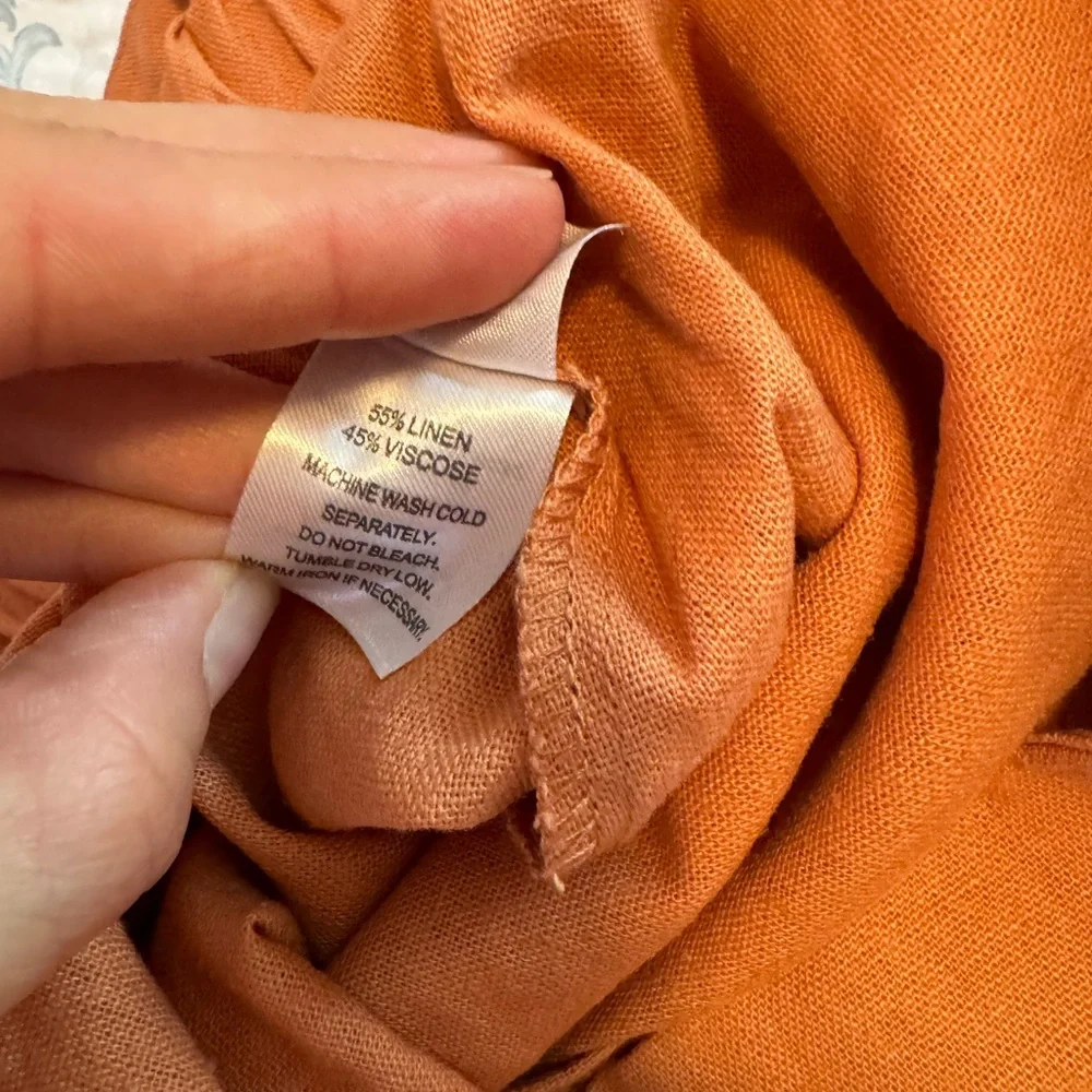 Crosby The Waist paper bag linen blend shorts orange fall color‎ women size 4